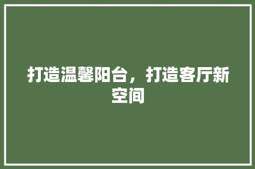 打造温馨阳台，打造客厅新空间 设计原则