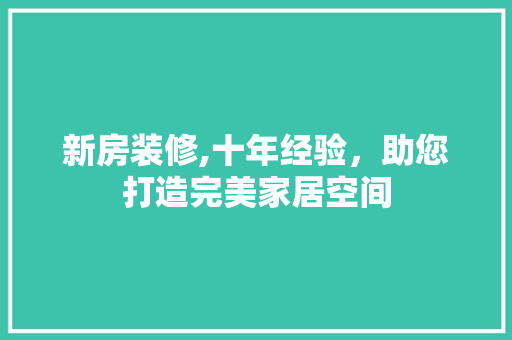 新房装修,十年经验，助您打造完美家居空间 施工工艺