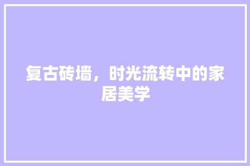 复古砖墙，时光流转中的家居美学 施工工艺