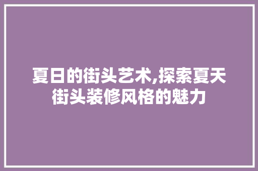 夏日的街头艺术,探索夏天街头装修风格的魅力