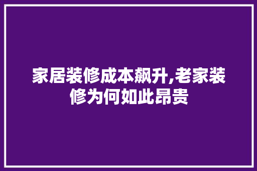 家居装修成本飙升,老家装修为何如此昂贵 公共建筑设计