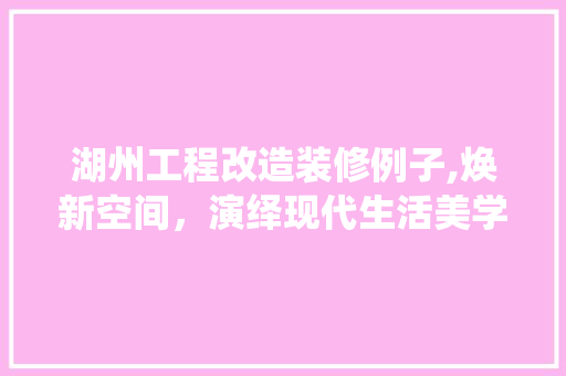 湖州工程改造装修例子,焕新空间，演绎现代生活美学 公共建筑设计