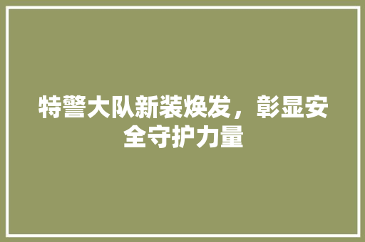 特警大队新装焕发，彰显安全守护力量 新型材料