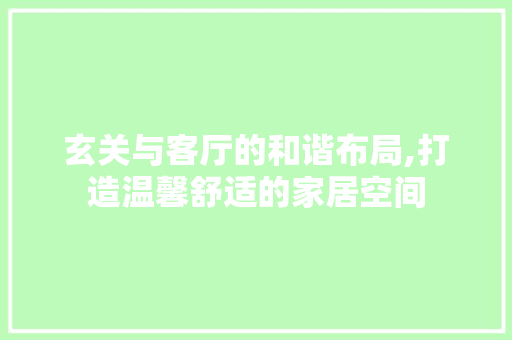 玄关与客厅的和谐布局,打造温馨舒适的家居空间 施工工艺