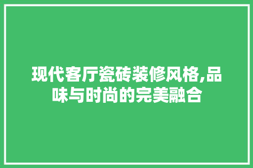 现代客厅瓷砖装修风格,品味与时尚的完美融合 公共建筑设计