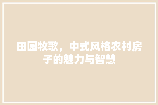 田园牧歌，中式风格农村房子的魅力与智慧 施工工艺