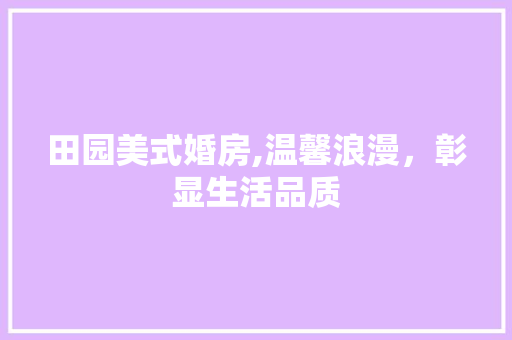 田园美式婚房,温馨浪漫，彰显生活品质 建筑设计