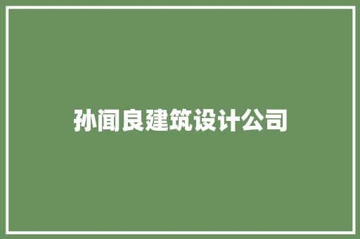 孙闻良建筑设计公司