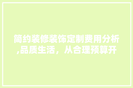 简约装修装饰定制费用分析,品质生活，从合理预算开始 施工工艺