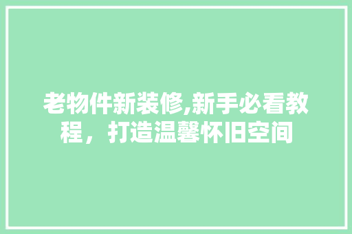 老物件新装修,新手必看教程，打造温馨怀旧空间 施工管理