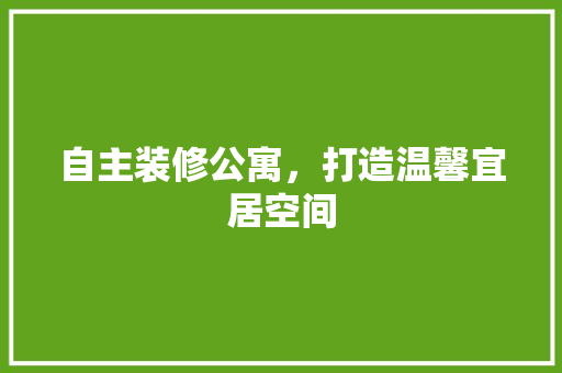 自主装修公寓，打造温馨宜居空间 工艺流程