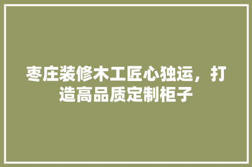 枣庄装修木工匠心独运，打造高品质定制柜子 新型材料