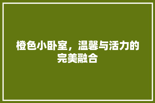 橙色小卧室，温馨与活力的完美融合 施工技术