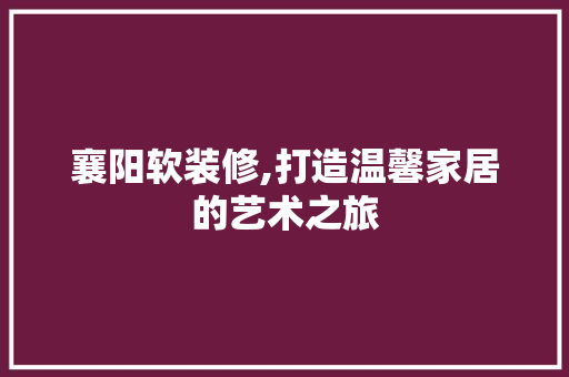襄阳软装修,打造温馨家居的艺术之旅 工艺流程