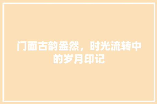 门面古韵盎然，时光流转中的岁月印记 常用建材