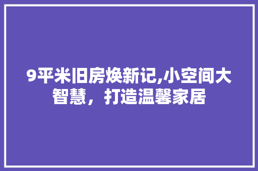 9平米旧房焕新记,小空间大智慧，打造温馨家居 材料设备