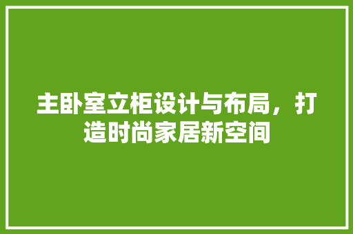 主卧室立柜设计与布局，打造时尚家居新空间 住宅建筑设计