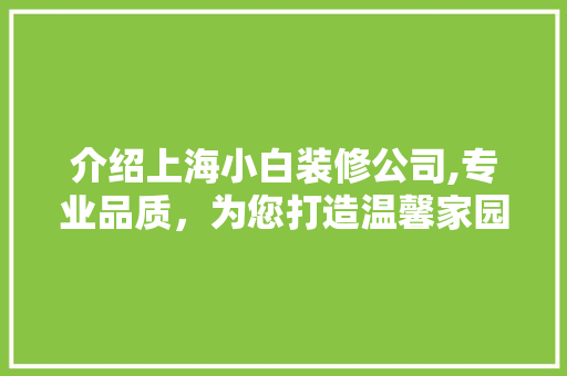 介绍上海小白装修公司,专业品质，为您打造温馨家园 常用建材