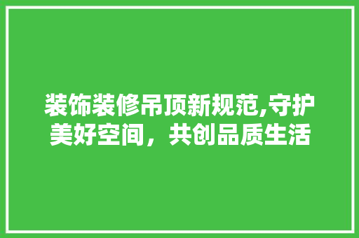 装饰装修吊顶新规范,守护美好空间，共创品质生活