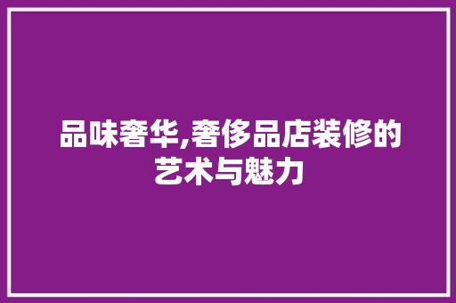 品味奢华,奢侈品店装修的艺术与魅力 设计原则