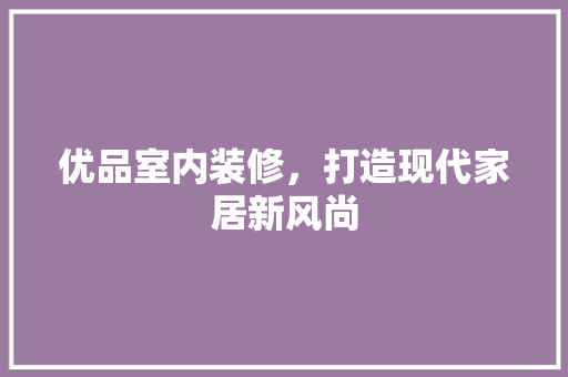 优品室内装修，打造现代家居新风尚 施工技术