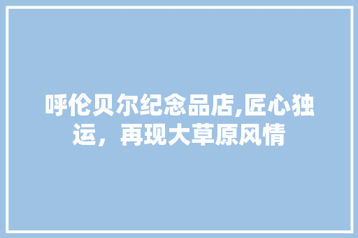 呼伦贝尔纪念品店,匠心独运，再现大草原风情