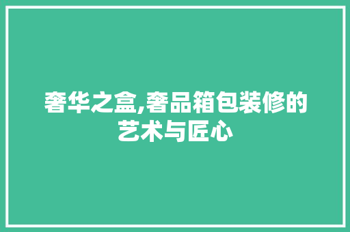 奢华之盒,奢品箱包装修的艺术与匠心 施工技术