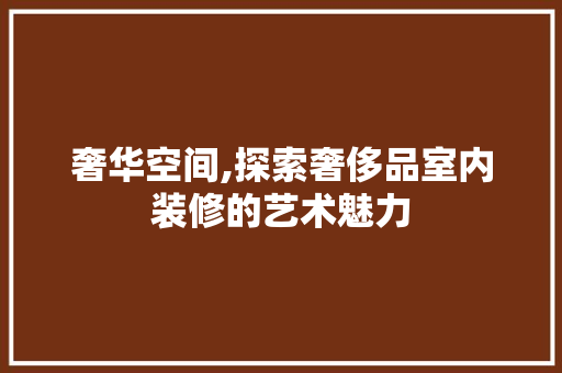奢华空间,探索奢侈品室内装修的艺术魅力 公共建筑设计