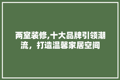 两室装修,十大品牌引领潮流，打造温馨家居空间 材料设备