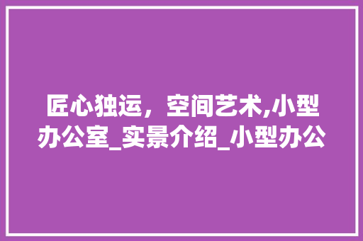 匠心独运，空间艺术,小型办公室_实景介绍_小型办公室_实景图 公共建筑设计