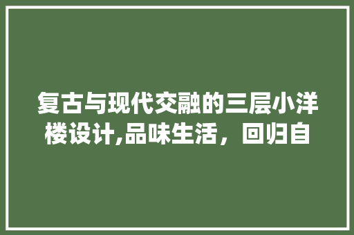 复古与现代交融的三层小洋楼设计,品味生活，回归自然_三层小洋楼设计图片