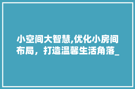 小空间大智慧,优化小房间布局，打造温馨生活角落_小房间书桌床柜子布局 建筑法规