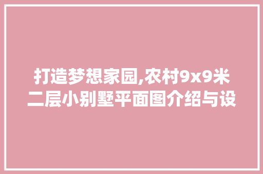 打造梦想家园,农村9x9米二层小别墅平面图介绍与设计理念_农村9x9米二层小别墅平面图 材料设备