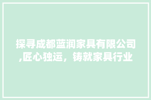 探寻成都蓝润家具有限公司,匠心独运，铸就家具行业新标杆_成都蓝润家具有限公司法人图片 施工管理