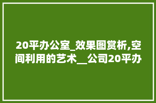 20平办公室_效果图赏析,空间利用的艺术__公司20平办公室_效果图 工艺流程
