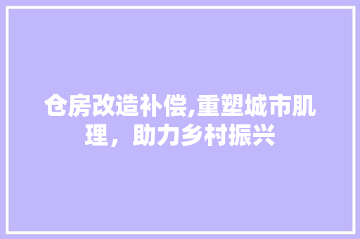 仓房改造补偿,重塑城市肌理，助力乡村振兴 知识问答