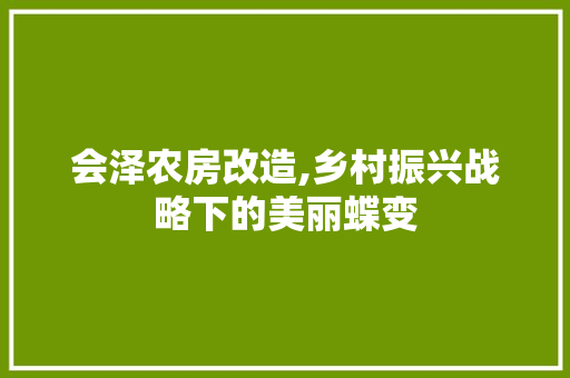 会泽农房改造,乡村振兴战略下的美丽蝶变 住宅建筑设计