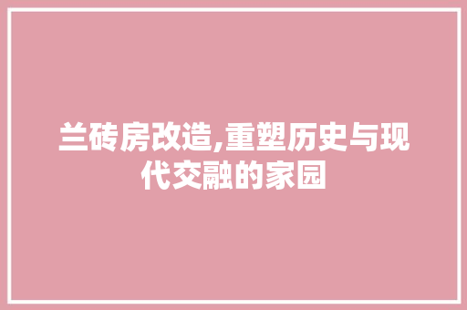 兰砖房改造,重塑历史与现代交融的家园 生态建筑设计