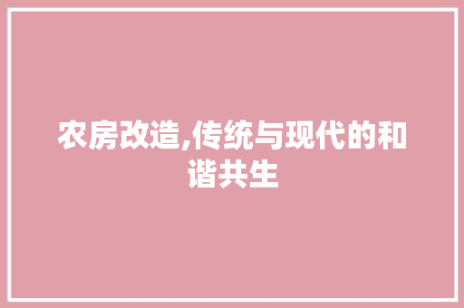 农房改造,传统与现代的和谐共生 知识问答