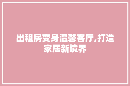 出租房变身温馨客厅,打造家居新境界