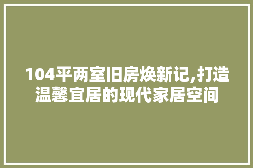 104平两室旧房焕新记,打造温馨宜居的现代家居空间