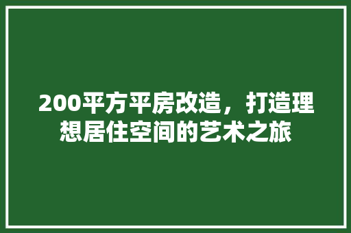 200平方平房改造，打造理想居住空间的艺术之旅