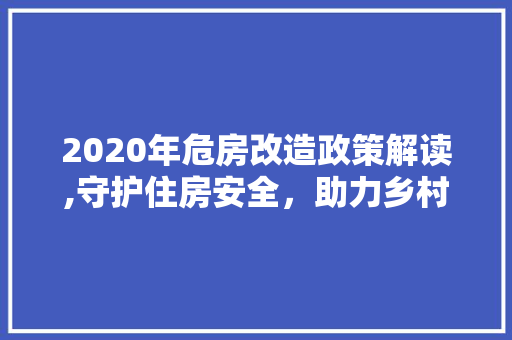 2020年危房改造政策解读,守护住房安全，助力乡村振兴