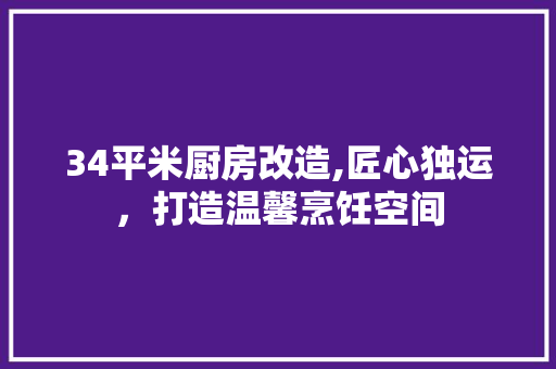 34平米厨房改造,匠心独运，打造温馨烹饪空间 施工技术