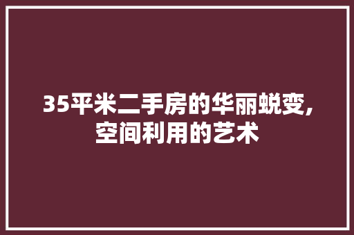 35平米二手房的华丽蜕变,空间利用的艺术