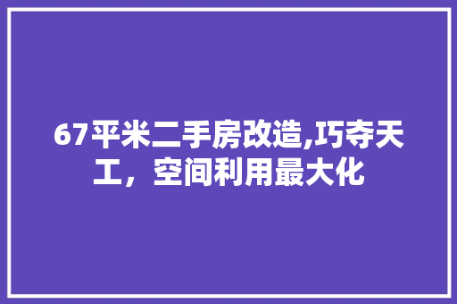 67平米二手房改造,巧夺天工，空间利用最大化