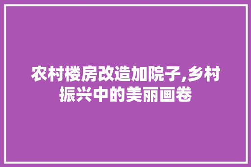 农村楼房改造加院子,乡村振兴中的美丽画卷