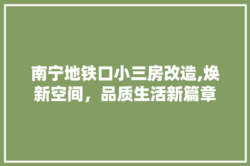 南宁地铁口小三房改造,焕新空间，品质生活新篇章