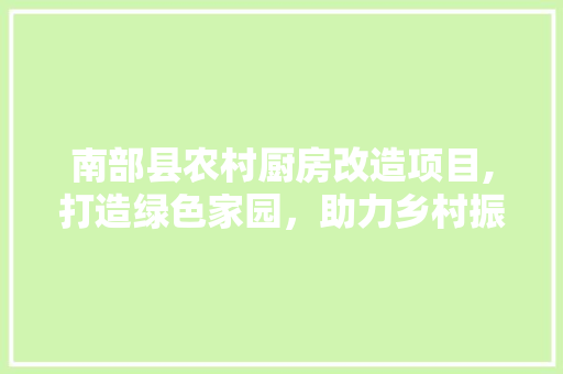 南部县农村厨房改造项目,打造绿色家园，助力乡村振兴 住宅建筑设计