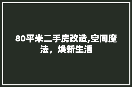 80平米二手房改造,空间魔法，焕新生活 常用建材